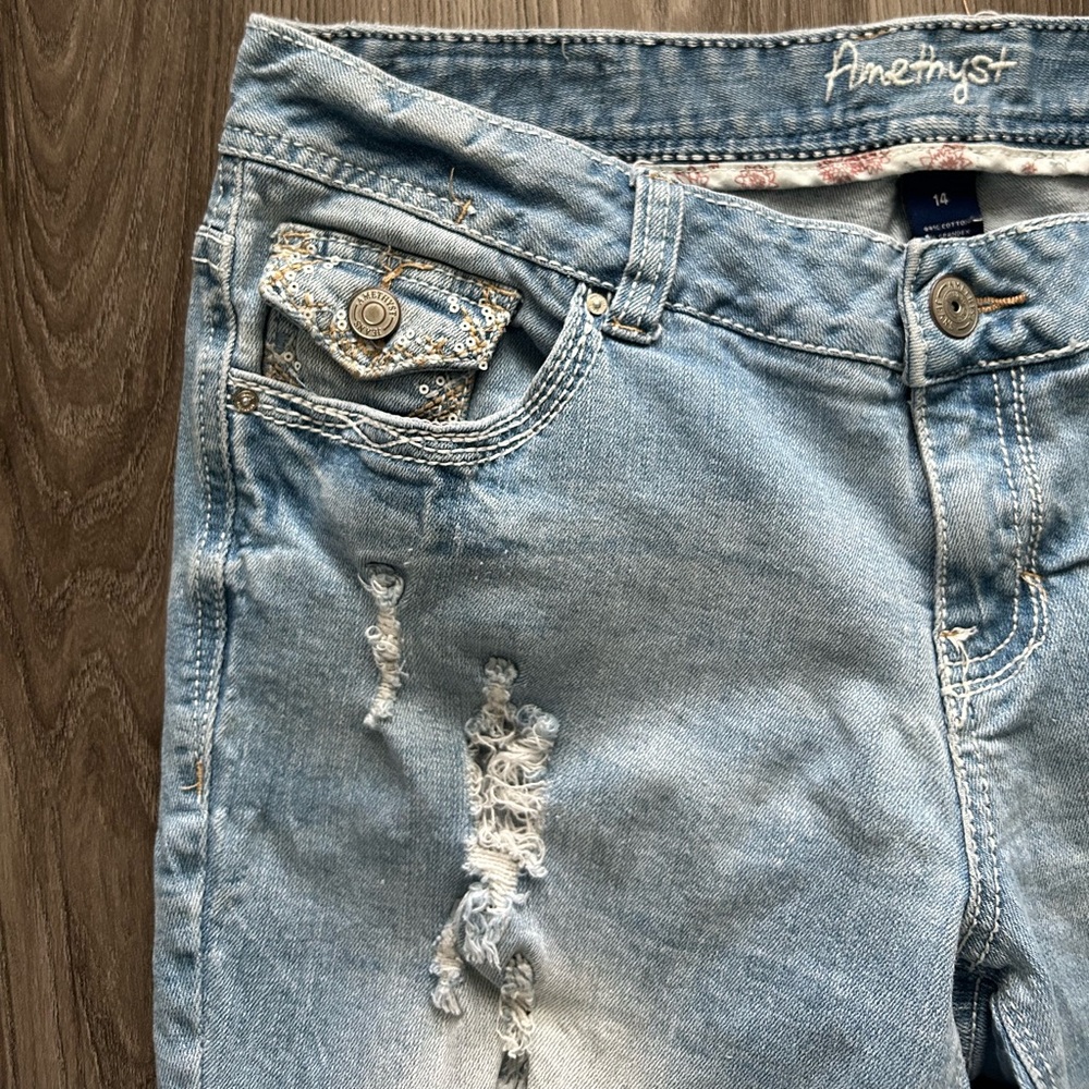 Y2K Amethyst Jeans Light Blue Denim - Picture 4 of 7